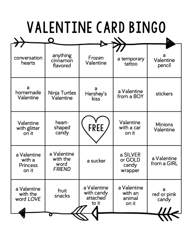 Valentine Card Bingo Eighteen25
