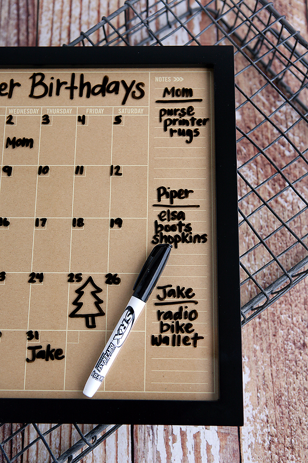 DIY Dry Erase Birthday Calendar! Tatertots and Jello