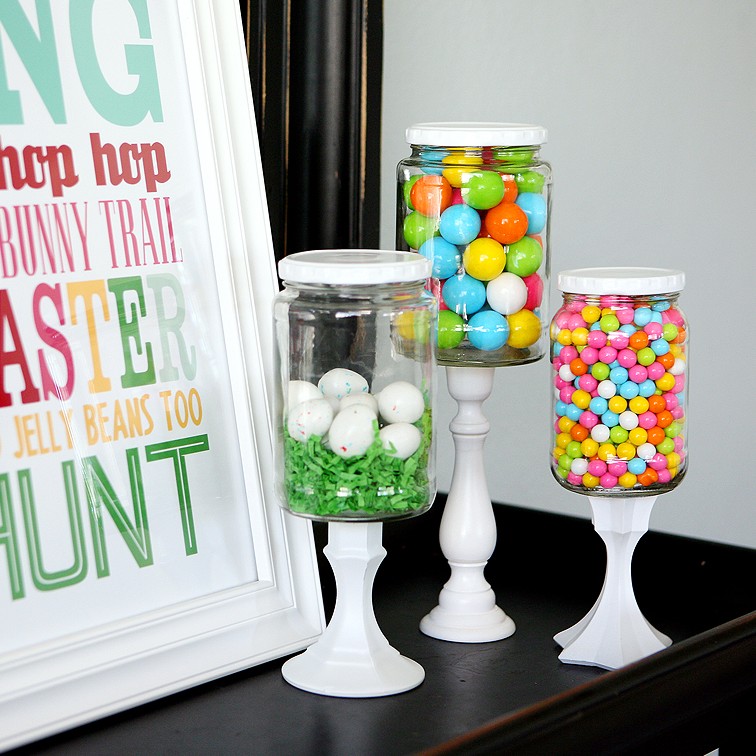 DIY Mason Jar Candy Pedestals  Easy Pastel Party Decorations