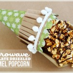 SUPER easy chocolate drizzled microwave caramel popcorn