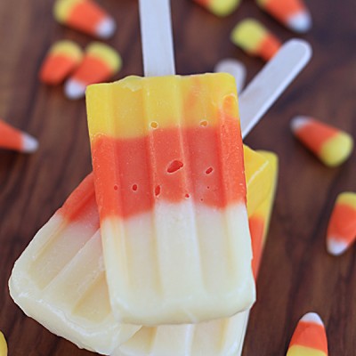 Candy Corn Pudding Pops