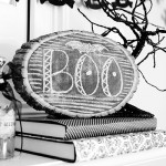 Halloween Wood Slice Chalkboard