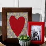 Framed Burlap Heart