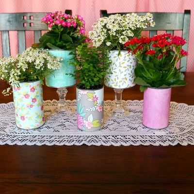Pretty Recycled Flower Pots