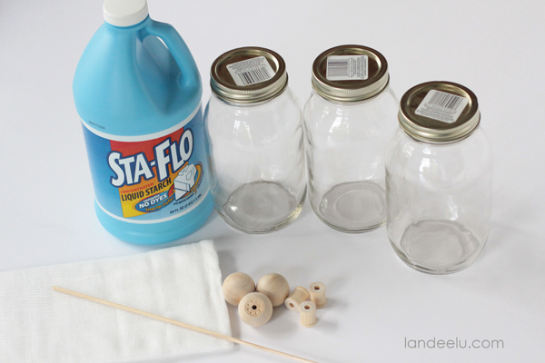 Supplies to make a ghost in a jar.