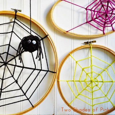 Embroidery Hoop Yarn Spider Webs