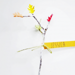 Paper Leaf and Twig Thanksgiving Placecards