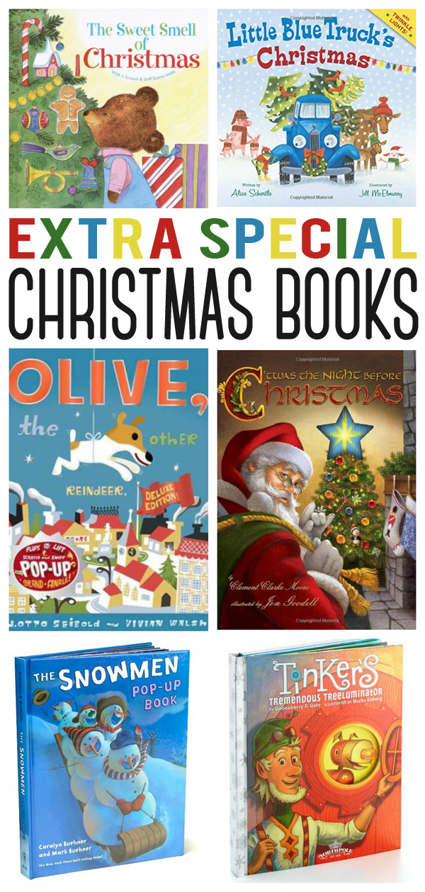 christmas books collage