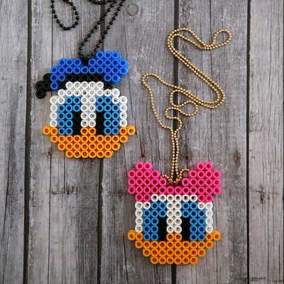 Daisy and Donald Perler Bead Necklaces
