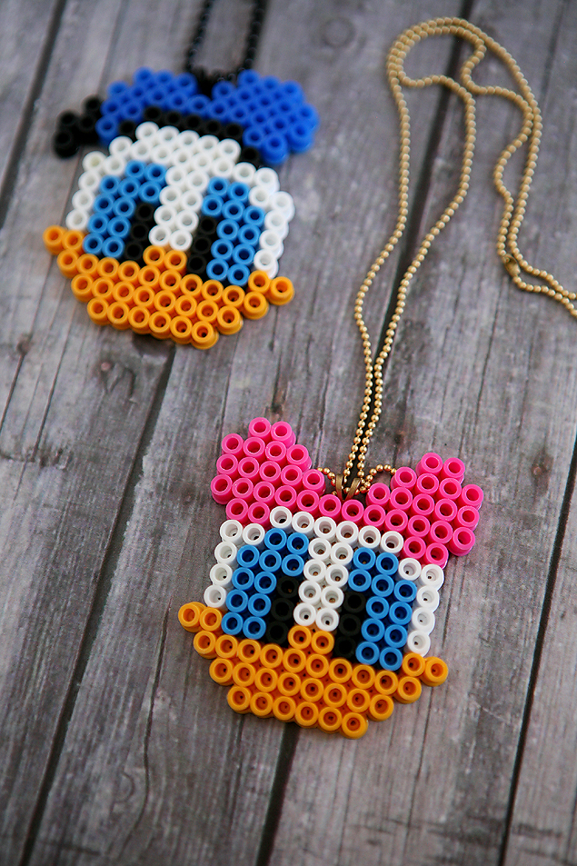 Daisy and Donald Perler Bead Necklaces - Eighteen25