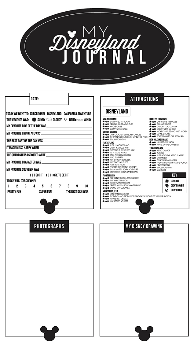 Free Printable Disney Journal Eighteen25