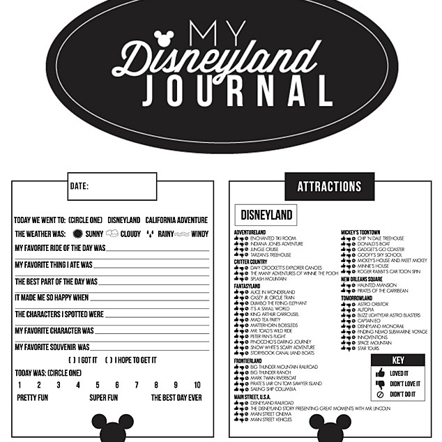 Free Printable Disney Journal Eighteen25