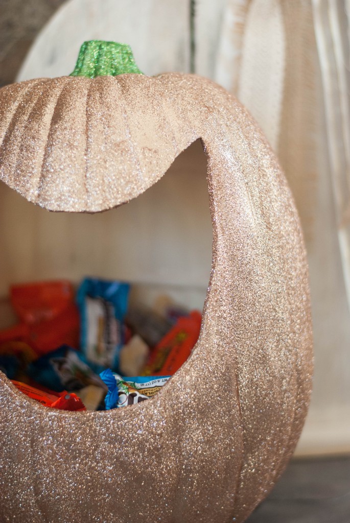 glitter pumpkin candy holder