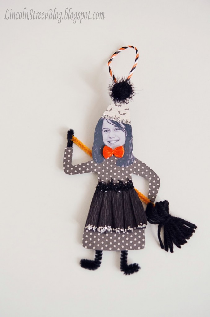 DIY Bewitching Halloween Ornaments. Use family photos to makes these adorable Halloween ornaments. 