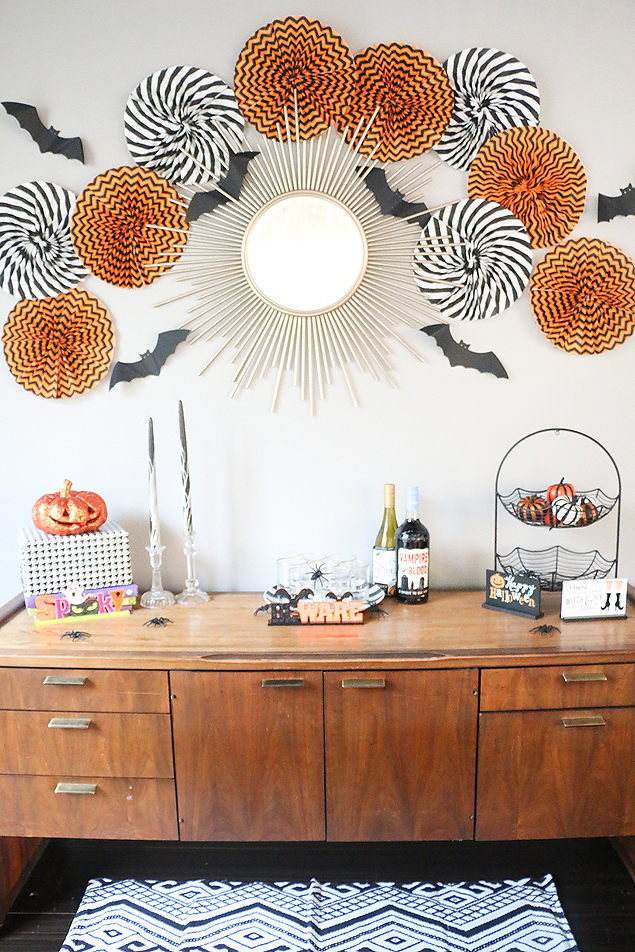 Halloween Paper Fans made with $1 spot napkins! Love this idea so much. 