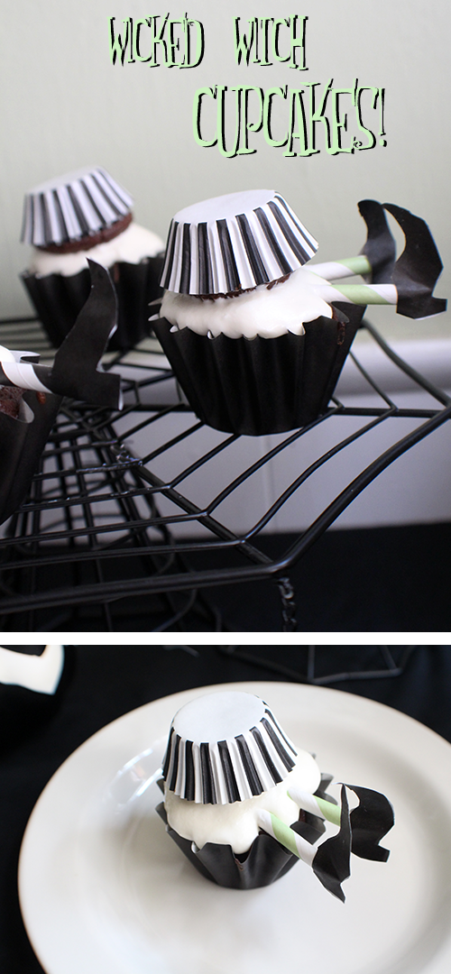 Wicked Witch Halloween Cupcakes - these will be such a fun Halloween treat! 