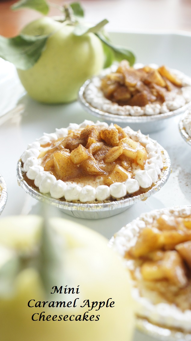 Mini Caramel Apple Cheesecakes. So good! 