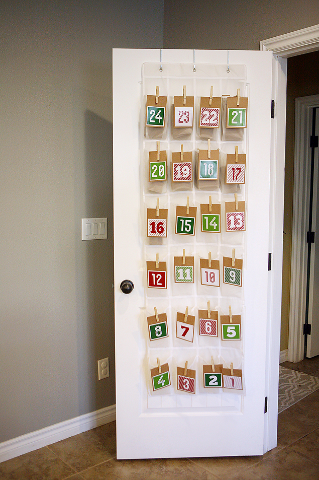 Shoe Organizer Christmas Countdown. A nice big countdown to fill with all sorts of fun things. My kids LOVE ours.