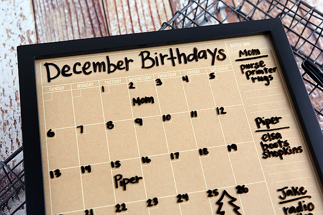 Dry Erase Birthday Calendar. Put it together in under 5 minutes! 