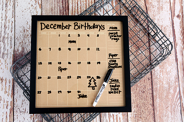 Dry Erase Birthday Calendar. Put it together in under 5 minutes! 