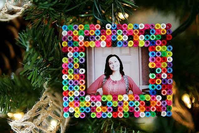 Perler Bead Christmas Ornaments. We love making one new ornament with the kids each year! 