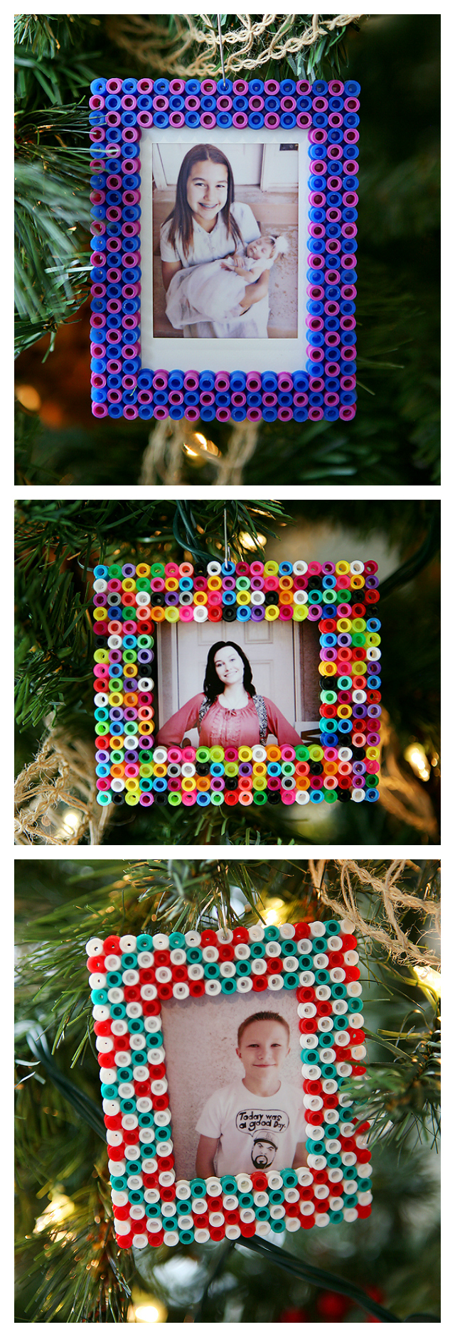 Perler Bead Christmas Ornament Frames: An Easy Holiday Craft!