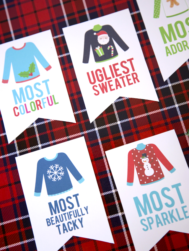 7,6 x 15,2 cm Ugly Christmas Sweater Award Ribbons Rot und Grün 12er Pack Christmas Contest Supplies 6 Auszeichnungen Designs für festliche Feiertage Spiel