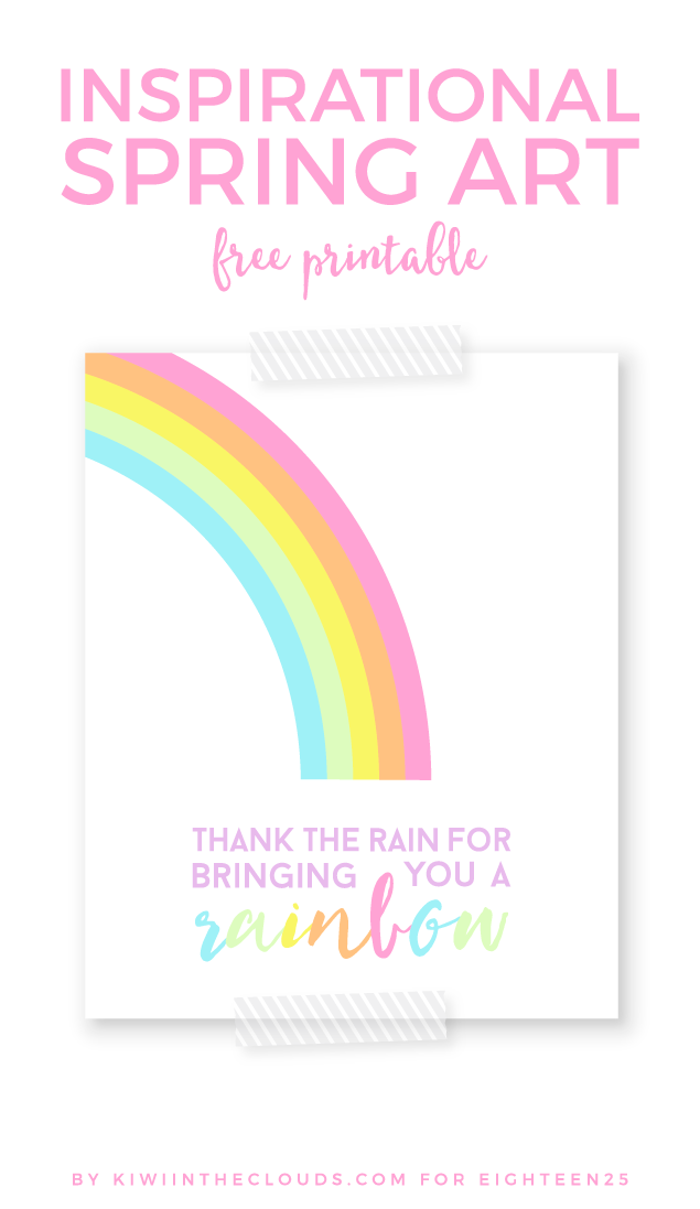Thank the Rain For Bringing You A Rainbow | Inspirational Free Printable