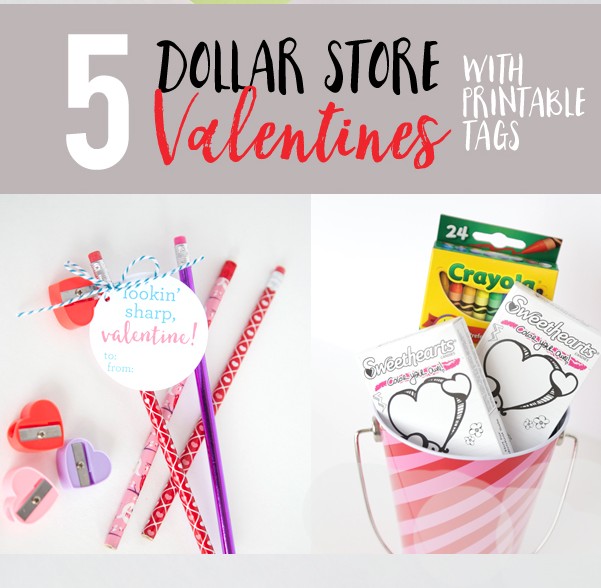 Dollar Store Valentines with Printable Tags - Eighteen25