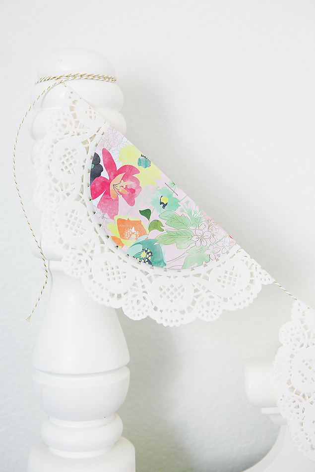 Pretty Spring Doily Banner | Home decor ideas for Spring and Easter