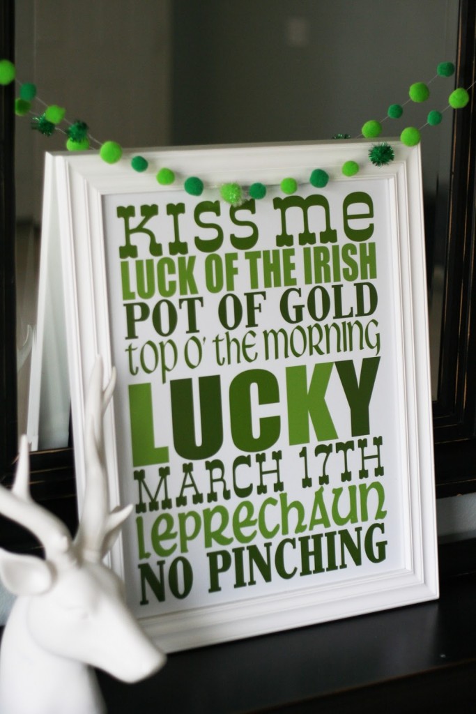 st patricks day subway art print