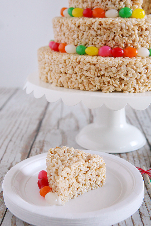 Easter Rice Krispies Treat Cake - Eighteen25