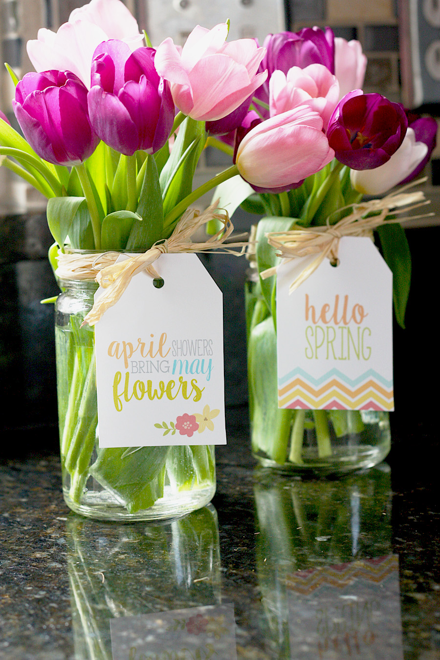 Printable Blossoming Spring Gift Tags with Floral Bouquets