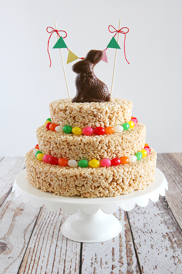 Easter Rice Krispies Treat Cake - Eighteen25