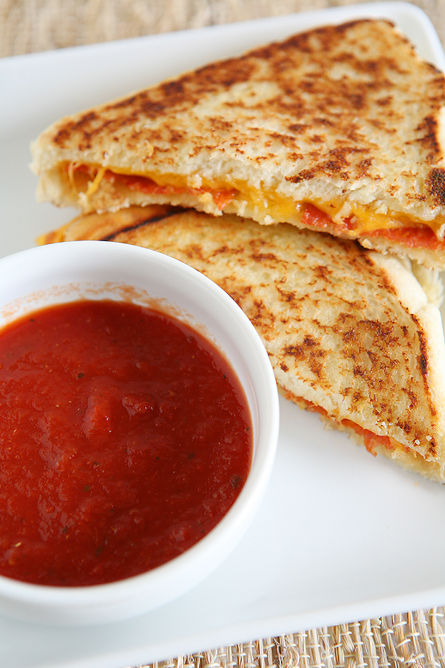 Pepperoni Pizza Grilled Cheese Sandwich - Eighteen25