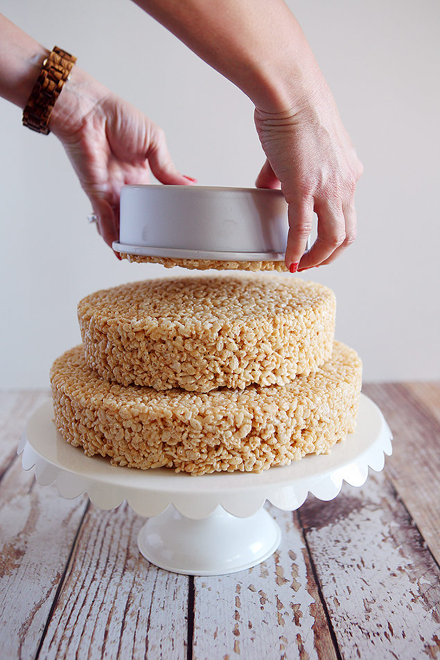 Patriotic Rice Krispies Treat Cake - Mom Loves Baking