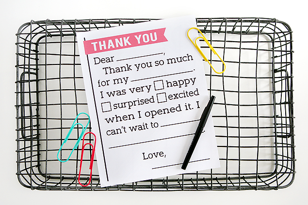 Birthday thank you letter | Free printable fill in the blank thank you letters for kids! 