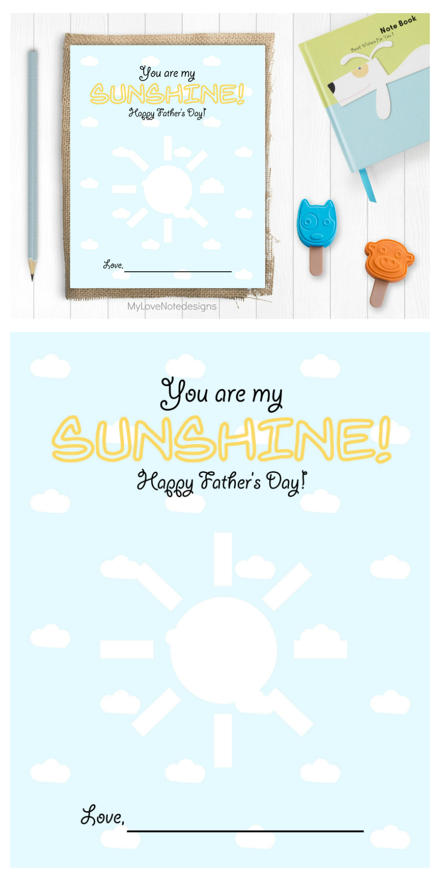 Printable You Are My Sunshine | Fathers Day Crafts