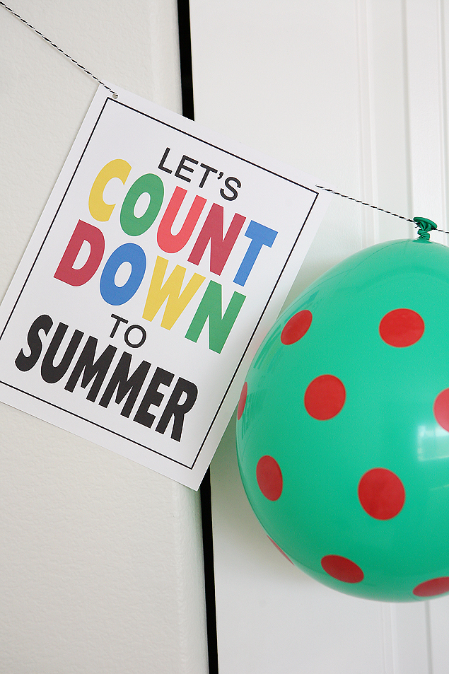 Balloon Countdown to Summer Break - grab the free prints and string some balloons. The kids are going to LOVE popping them each day. 