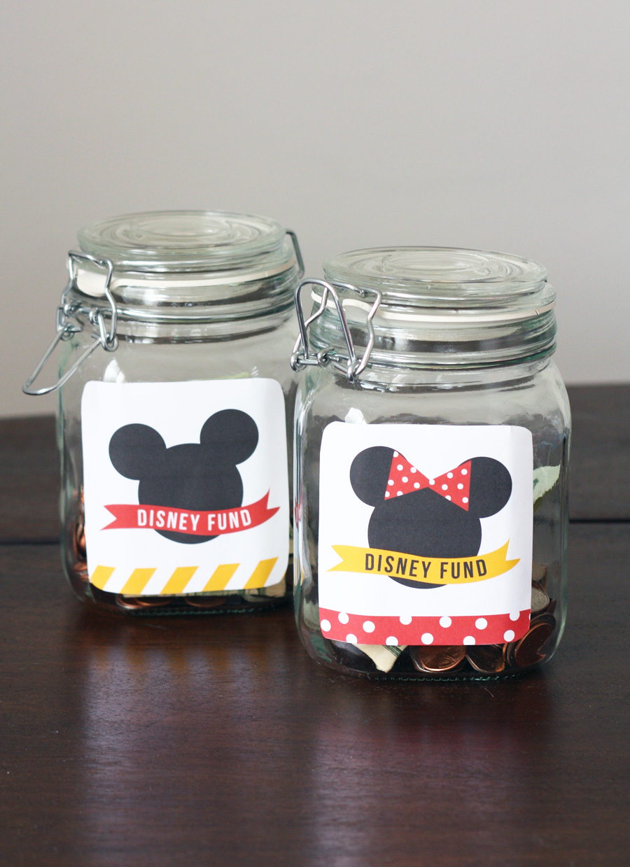 Saving Up For Your Disney Vacations with these adorable Disney Banks. Includes the free printables.