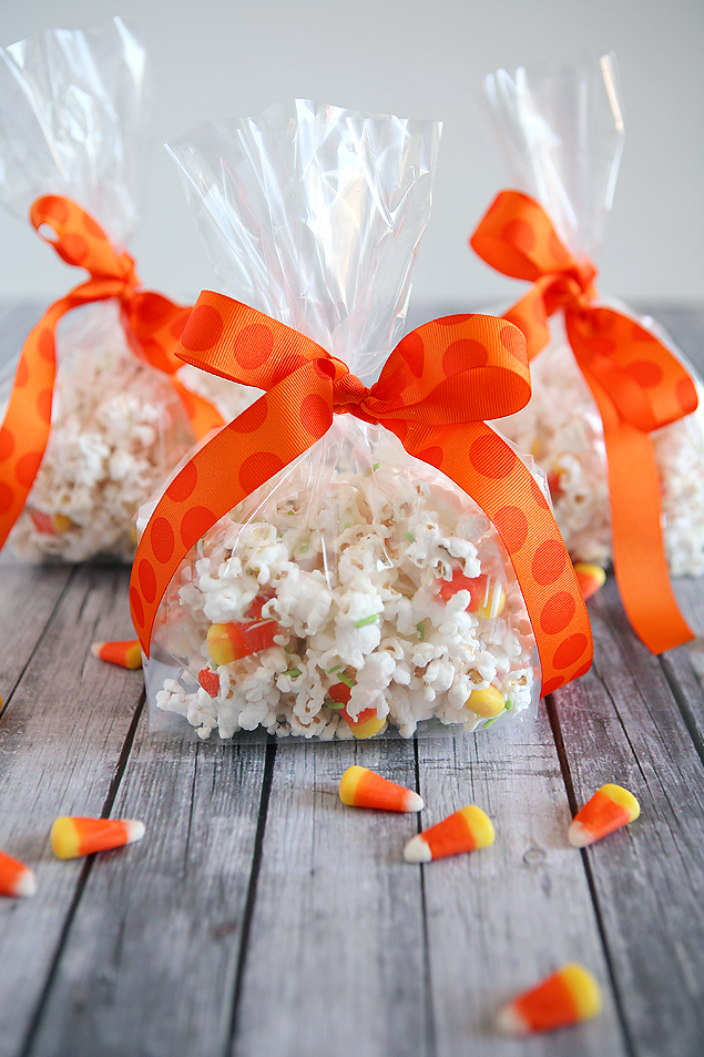 White Chocolate Candy Corn Popcorn | Halloween Treats