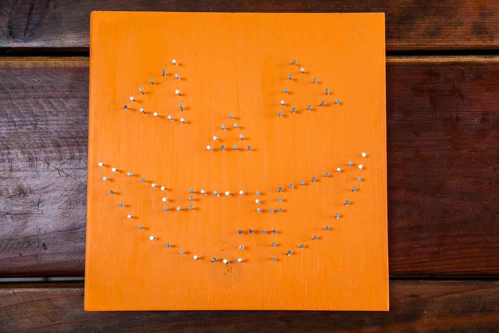 Halloween Jack-o'-Lantern String Art Craft, 1 Set, Adult Craft