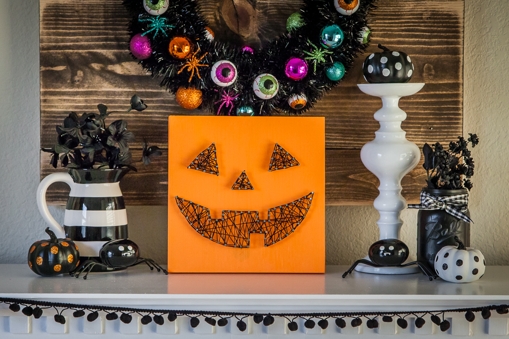 Halloween Jack-o'-Lantern String Art Craft, 1 Set, Adult Craft