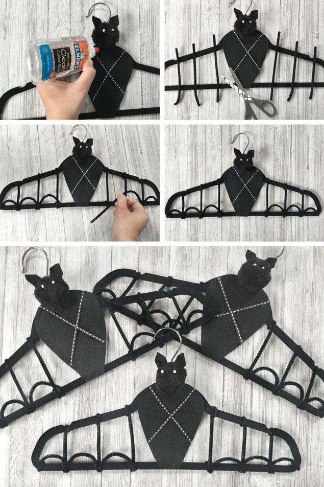 Hanging Hanger Bats | Halloween Crafts