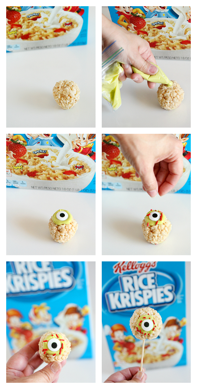 Zombie Eyeball Rice Krispies Treats | Halloween Treats