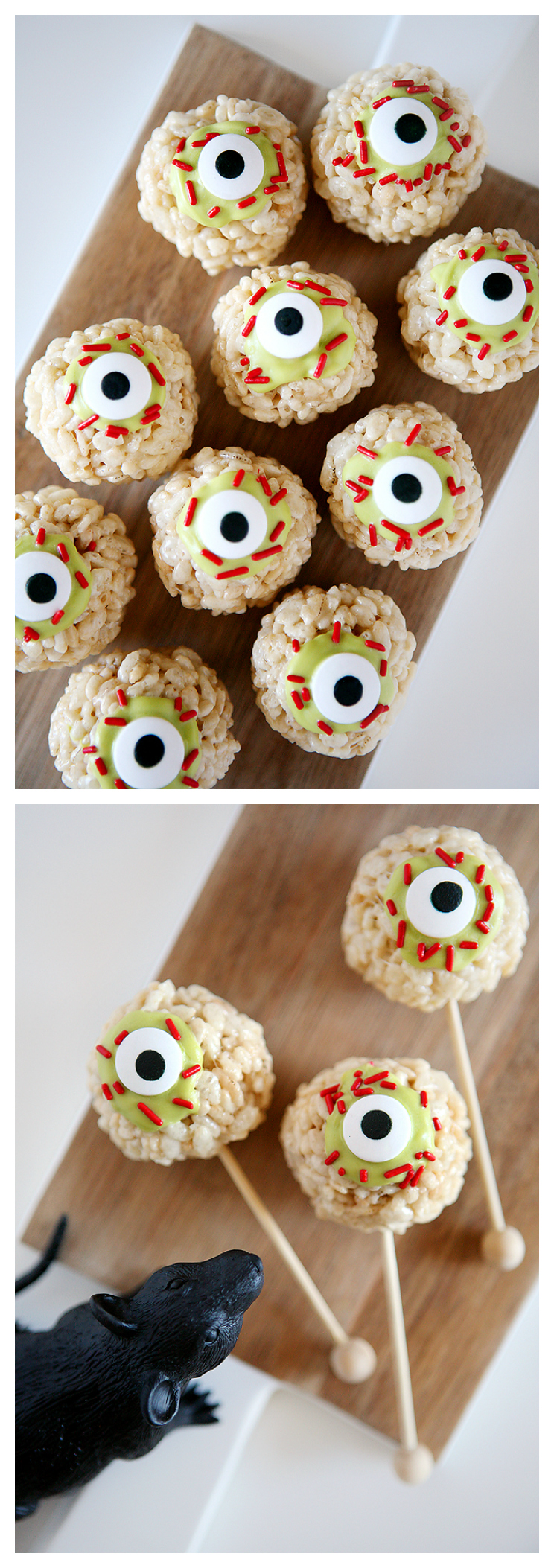 Zombie Eyeball Rice Krispie Treats | Halloween Treat Ideas