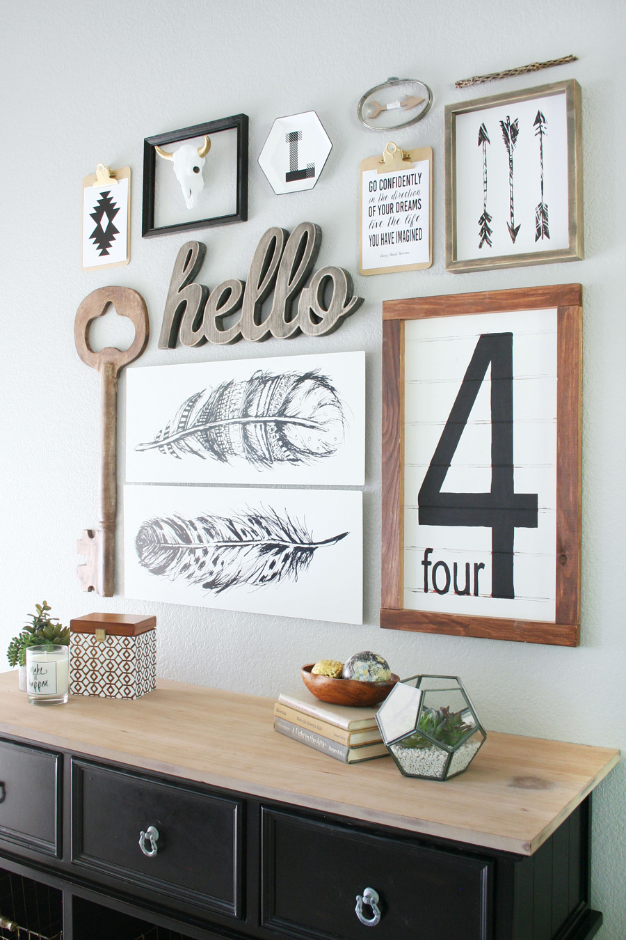 Our Friday Five | Black and White Gallery Wall by Crafted Sparrow