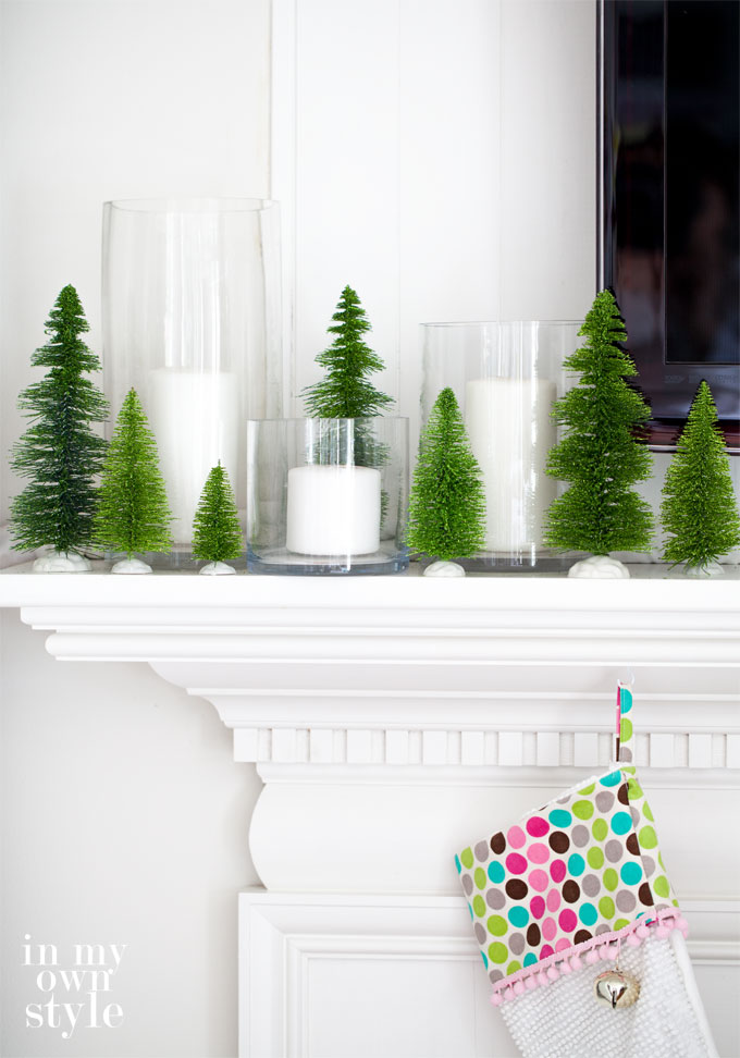 Christmas Mantels | Fir Trees and Candles by In My Own Style