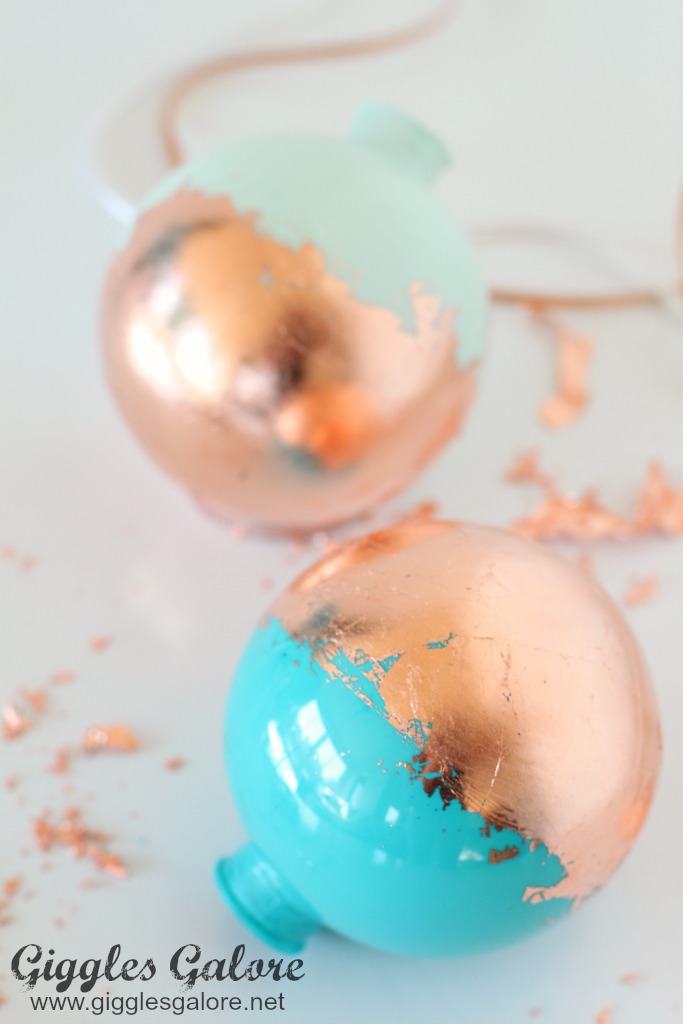 DIY Painted Copper Leaf Ornaments via Giggles Galore | Show and Tell Link Party