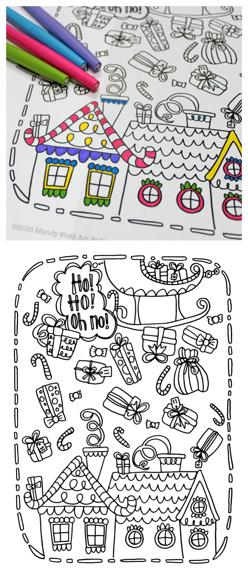 Printable Christmas Coloring Page - Eighteen25